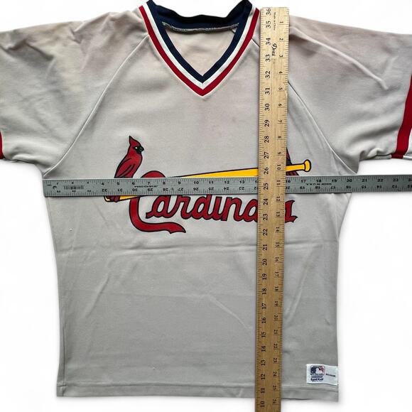 True Vintage St Louis Cardinals Sand Knit Medalist USA Made Baseball Jersey Gray - Picture 12 of 12